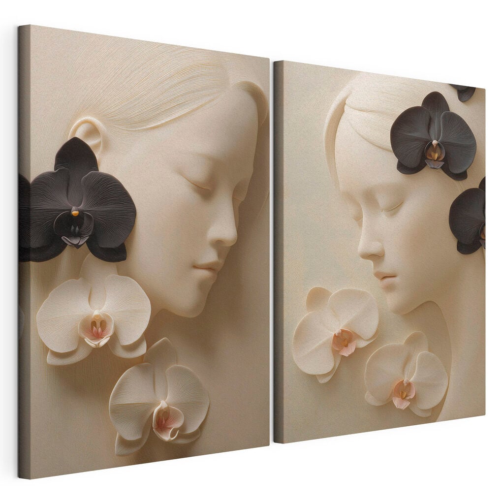 Collage of a woman's face with flowers