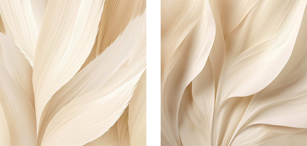 Delicate curves in soft tones
