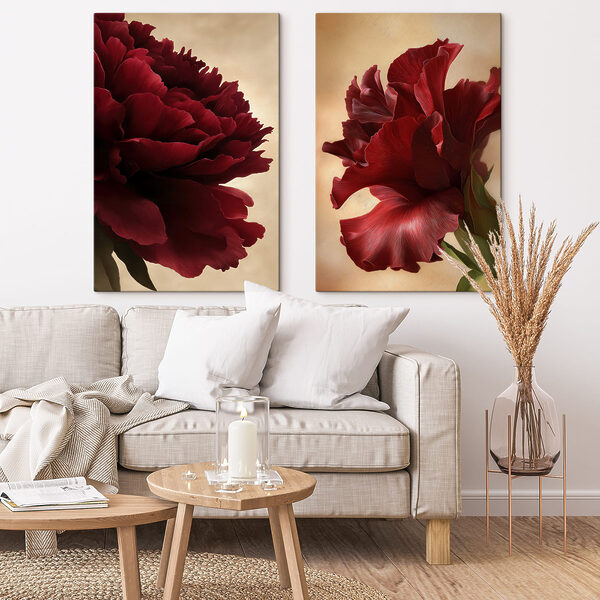 Vibrant petals in rich crimson tones