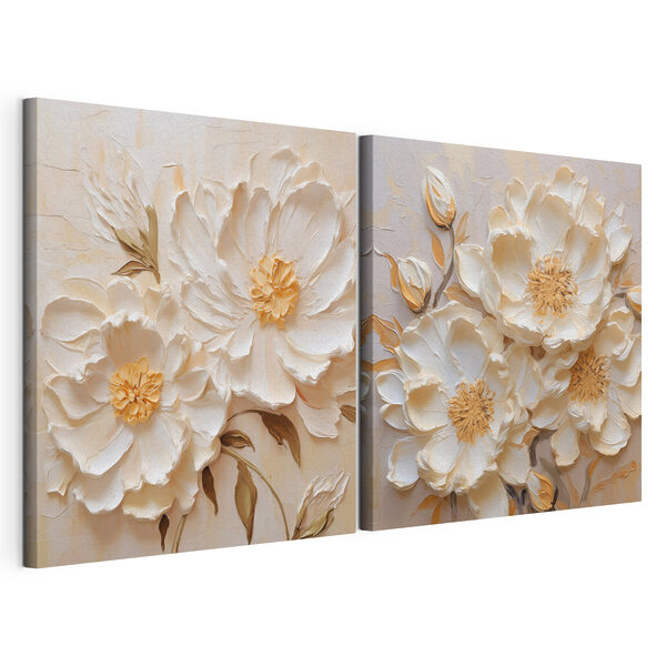 Modularer Leinwanddruck Blumenbild auf Leinwand
