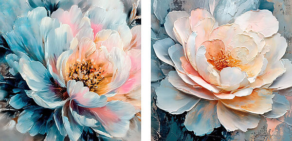 Fluttering petals in soft hues