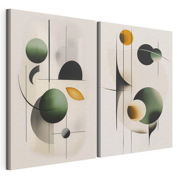 Two images of circles and lines
