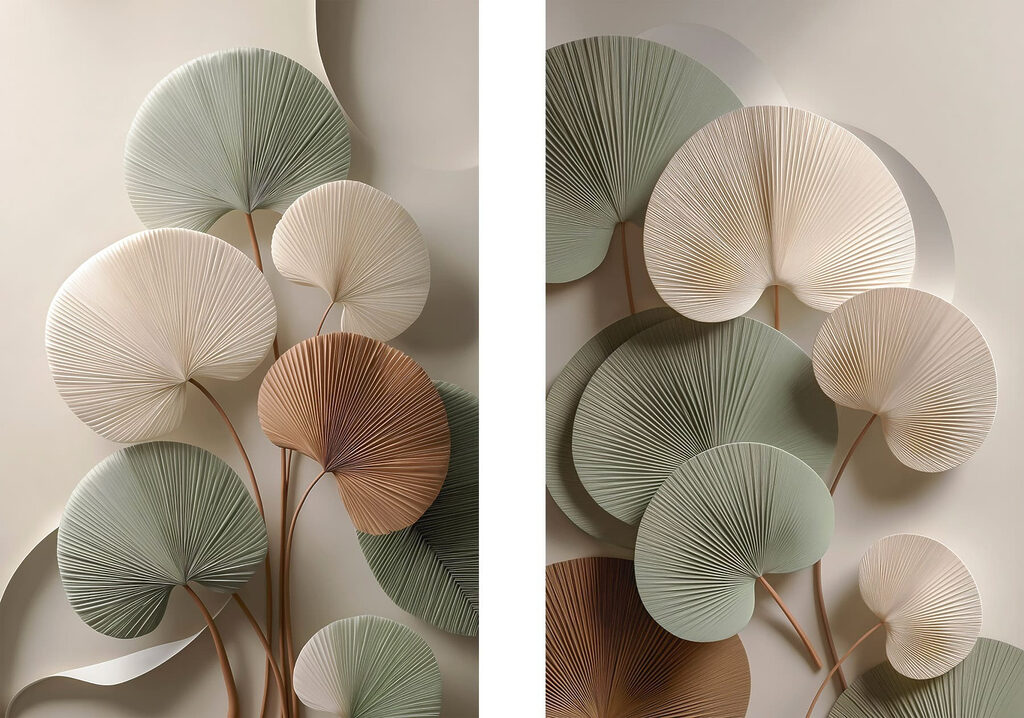 - Elegant paper leaf arrangement display