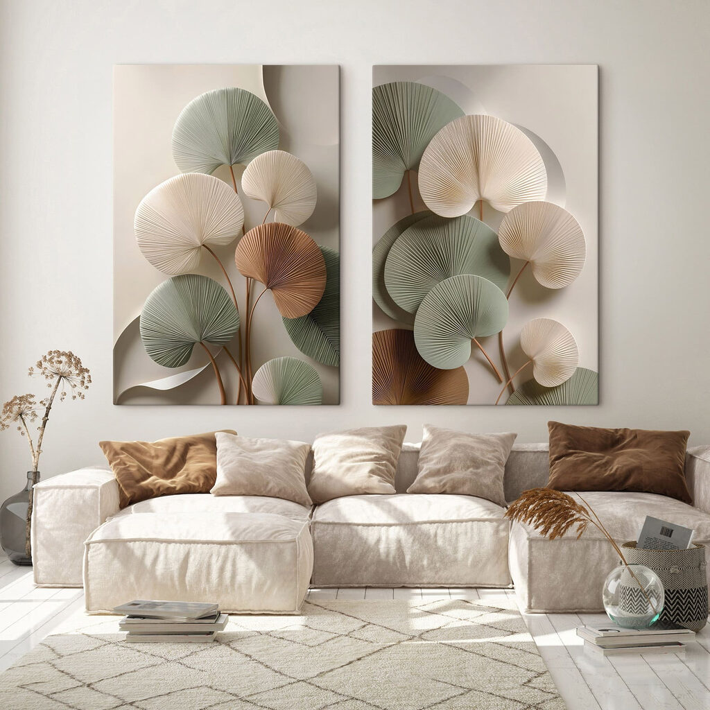 - Elegant paper leaf arrangement display