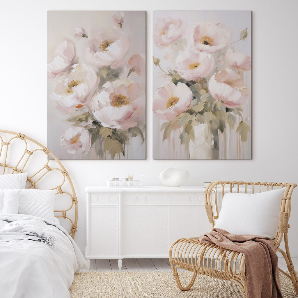 Painting of flowers in a vase