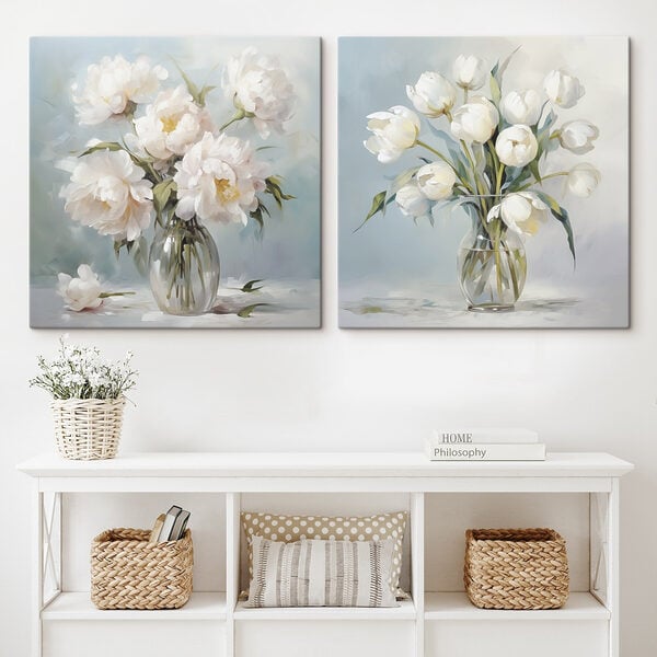 Painting of flowers in a vase
