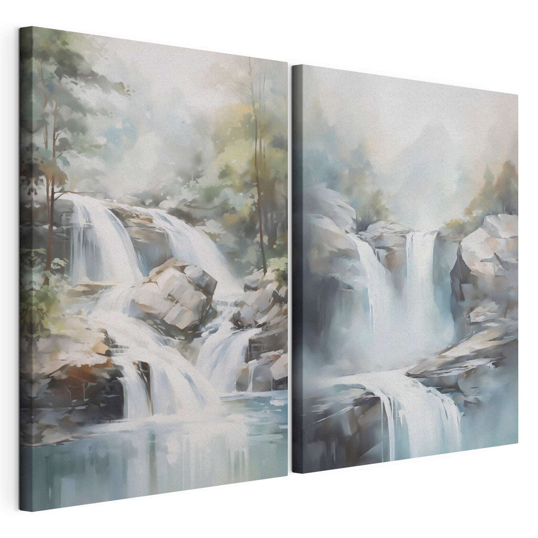 Painting of a waterfall