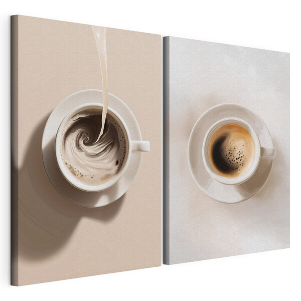 Modularer Leinwanddruck Kaffeewirbel in einer Tasse