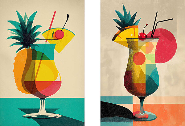 Two images of a drink