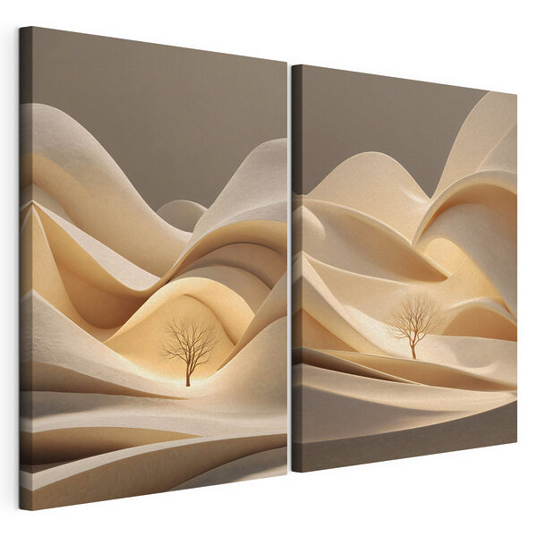Modularer Leinwanddruck Ein Baum in der Wüste