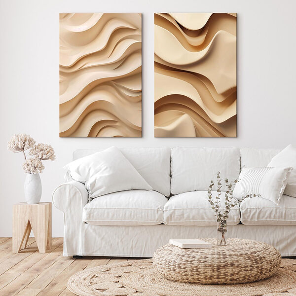 Fluid shapes in soft beige tones