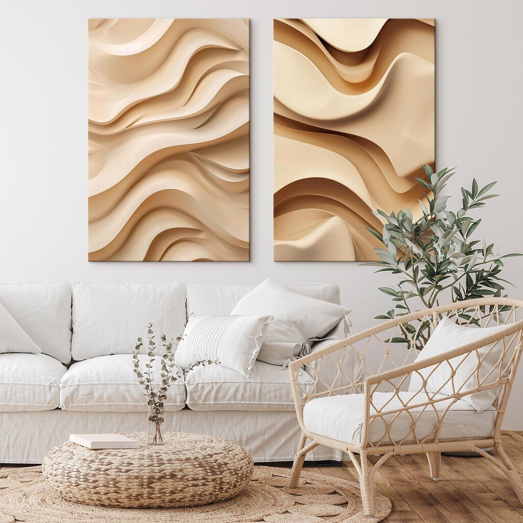 Fluid shapes in soft beige tones