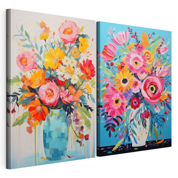 Modularer Leinwanddruck Collage aus Blumenbildern