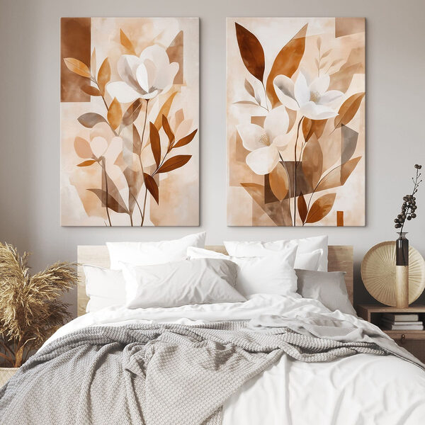 Painting of flowers and leaves