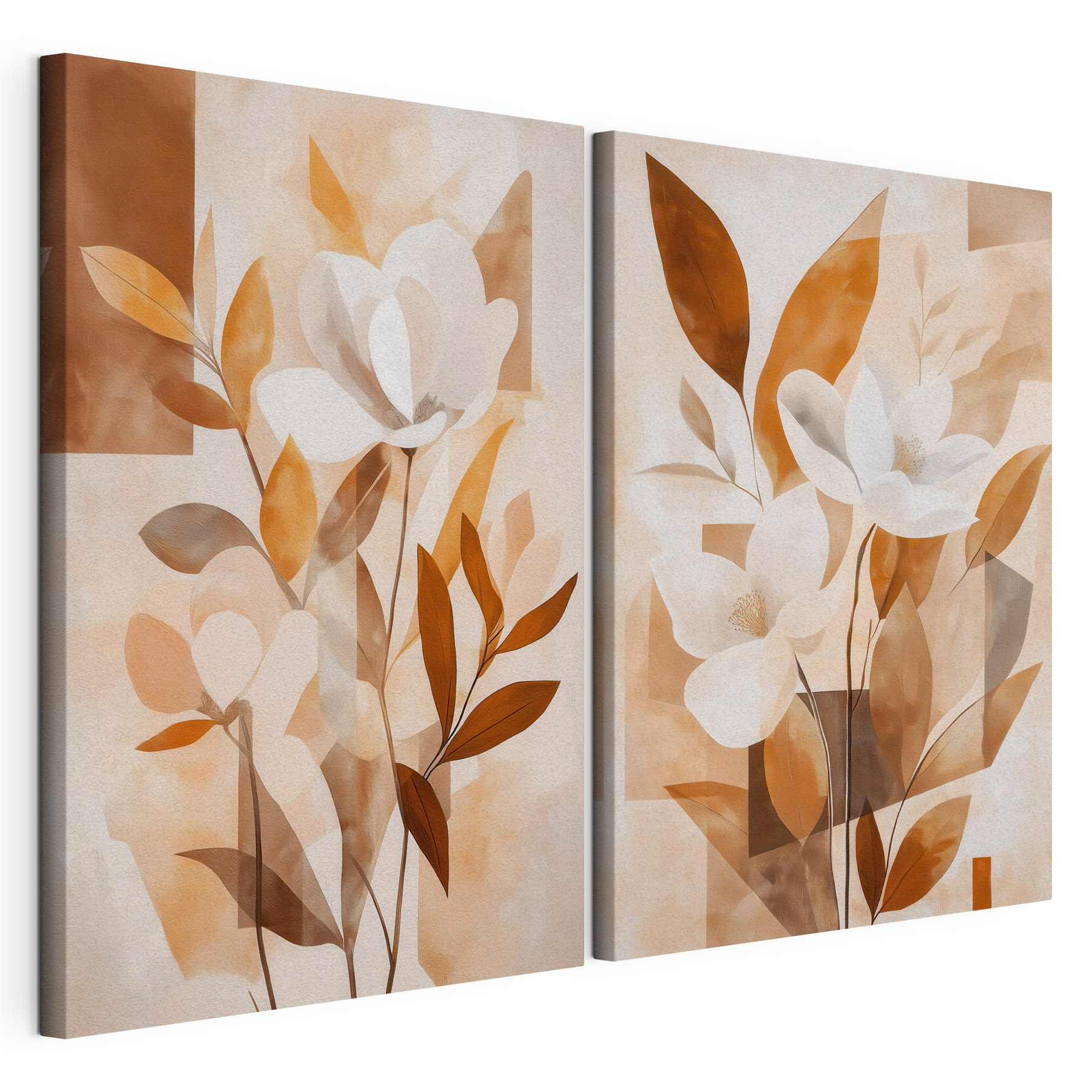 Painting of flowers and leaves