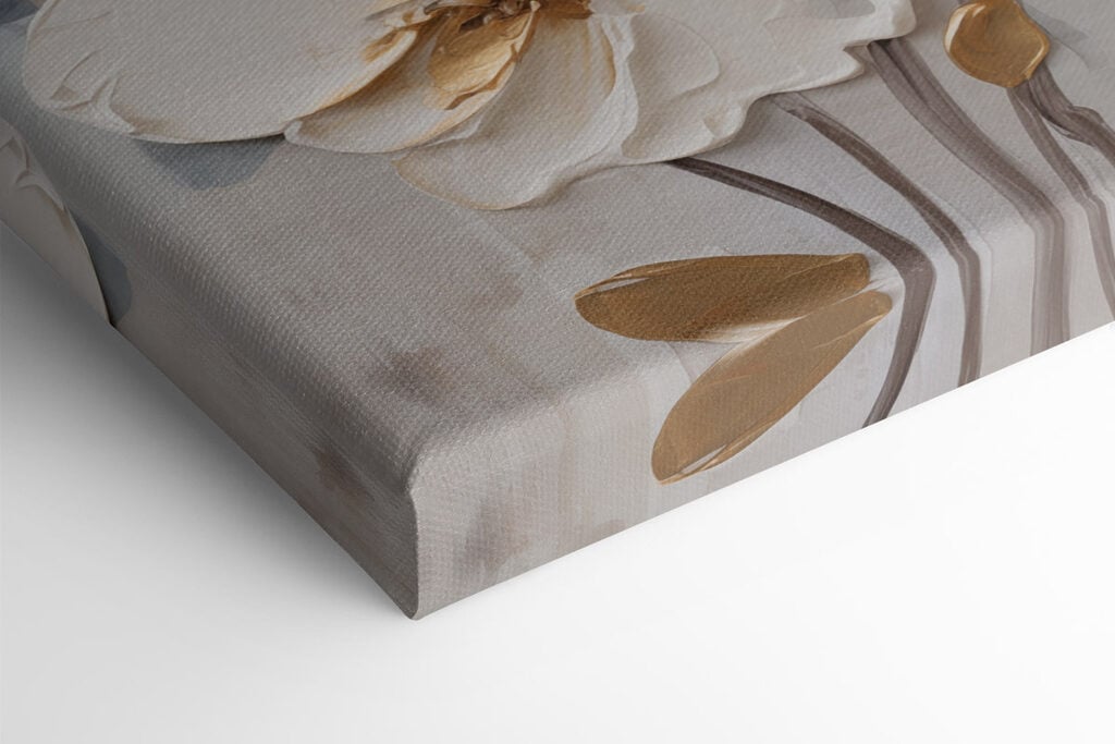 Painting of flowers on a grey background