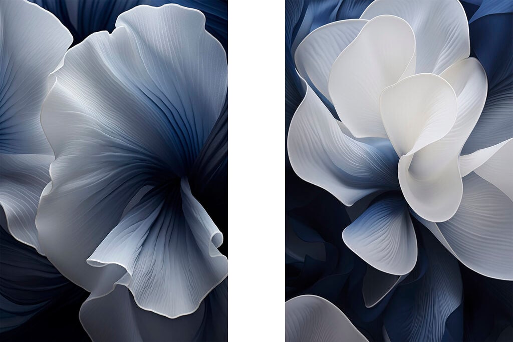 Delicate petals in cool tones