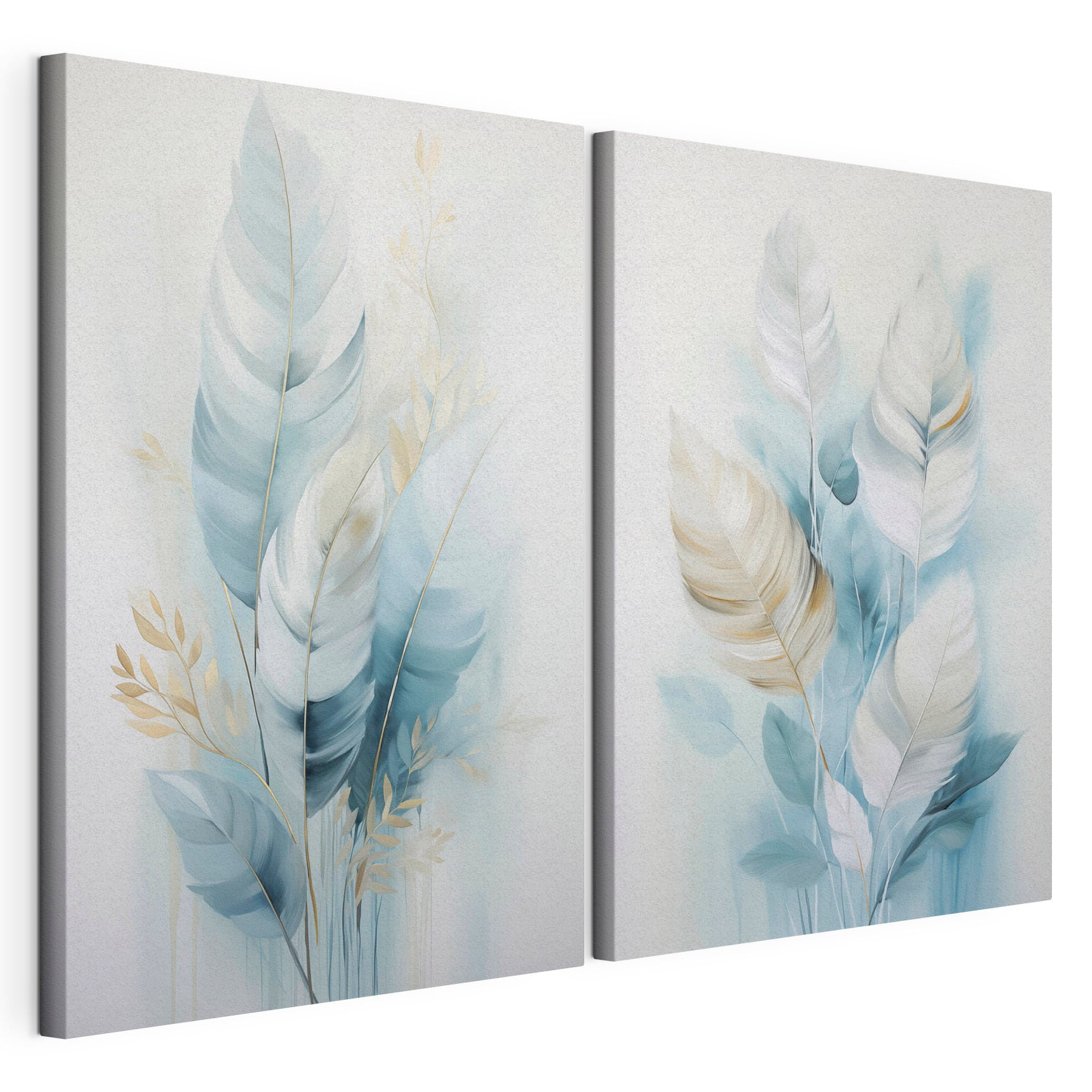 Painting of feathers and leaves