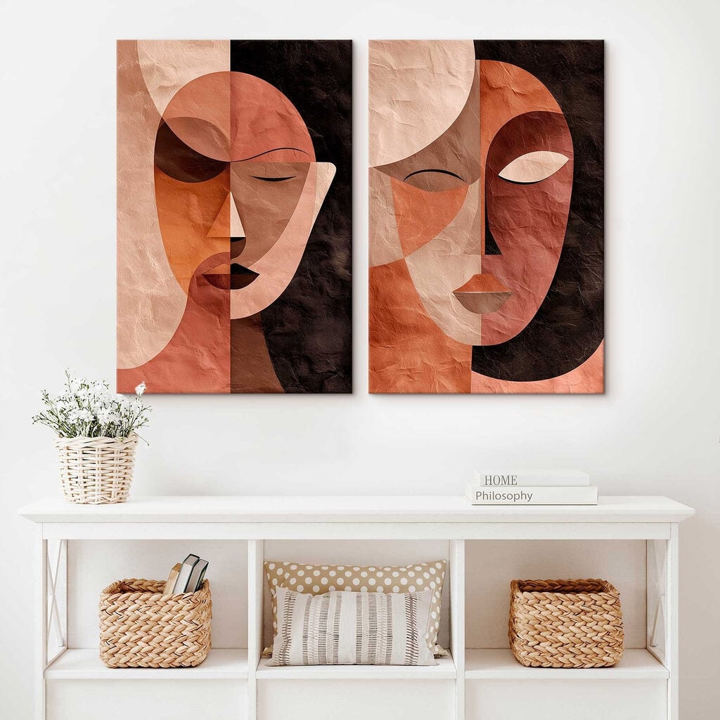Couple of faces with different colors