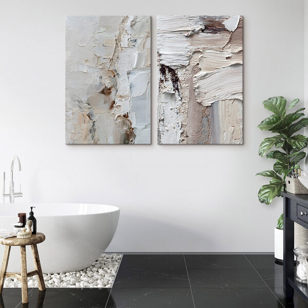Soft tones and flowing textures blend