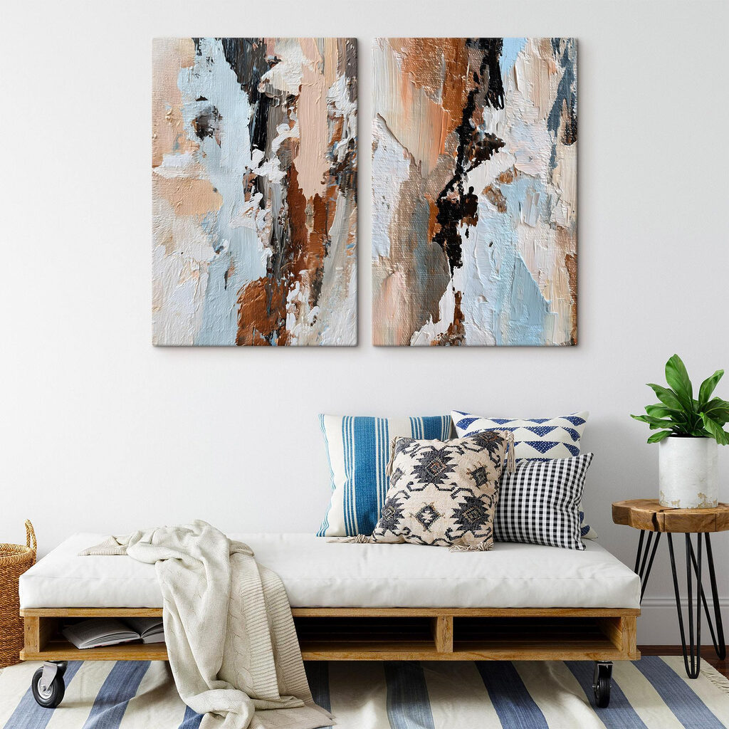 Abstract composition in soft hues
