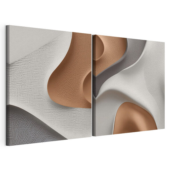 Modularer Leinwanddruck Elegante Kurven in kontrastierenden Farbtönen