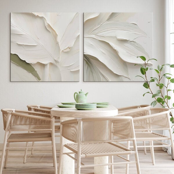 Beautifully crafted leaves in varying shades