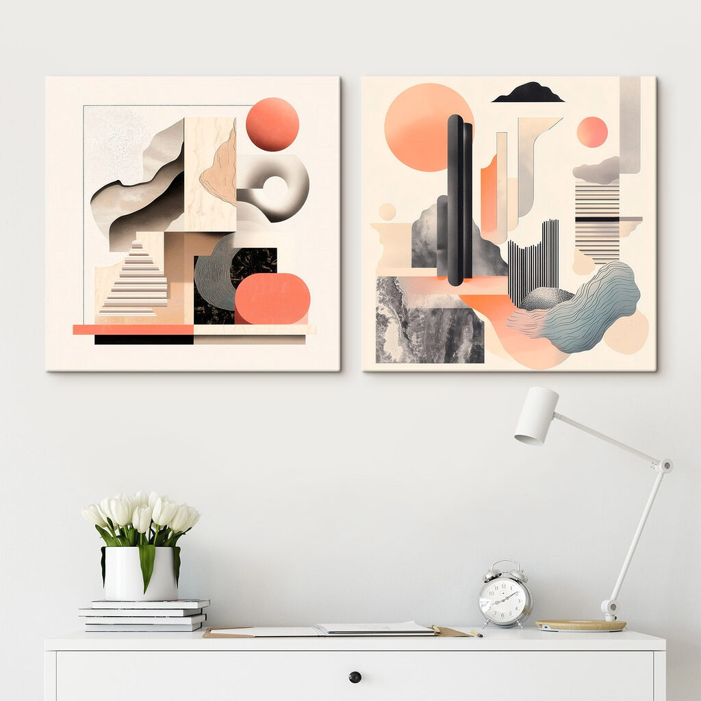 Collage of different shapes and colors