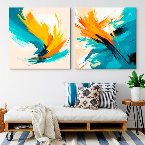Two art pieces of paint