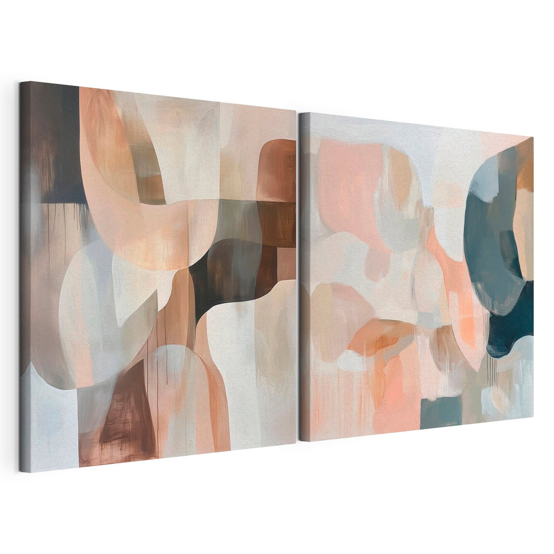 Two paintings of different colors