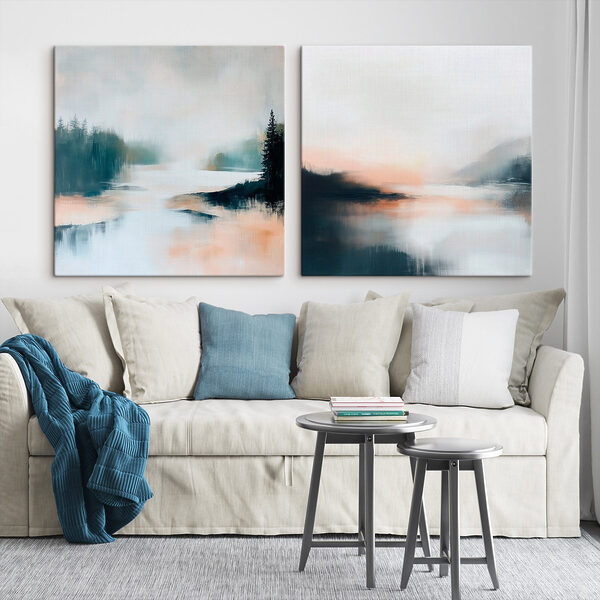Painting of a lake and a tree