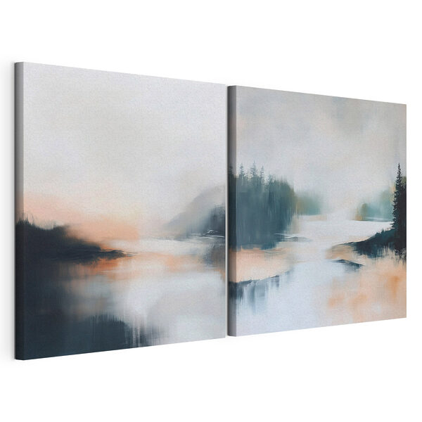 Painting of a lake and a tree