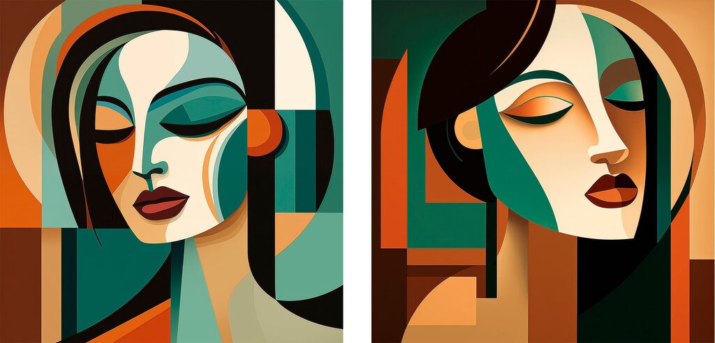 Two images of a woman's face