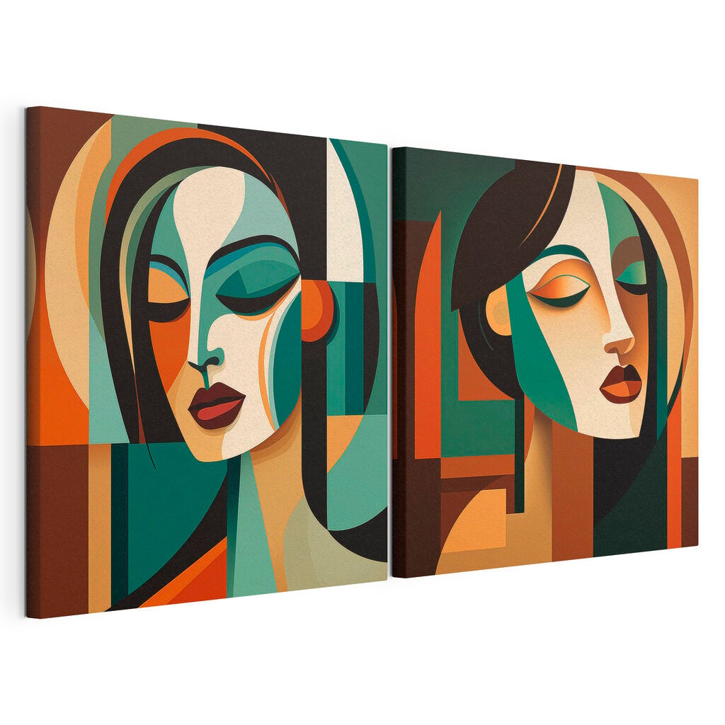Two images of a woman's face