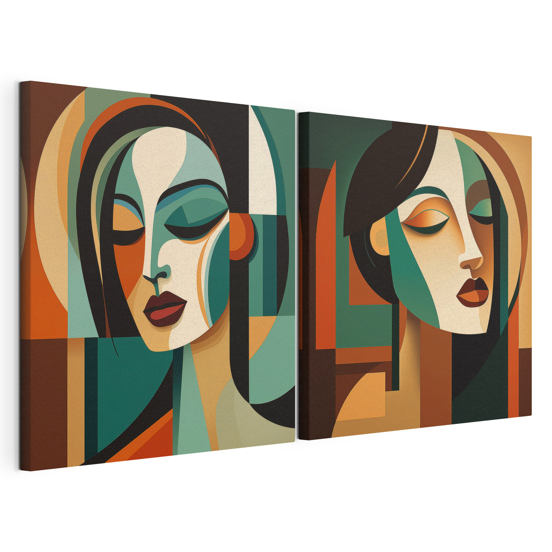 Two images of a woman's face