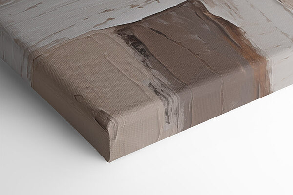 Collage of white and brown paint