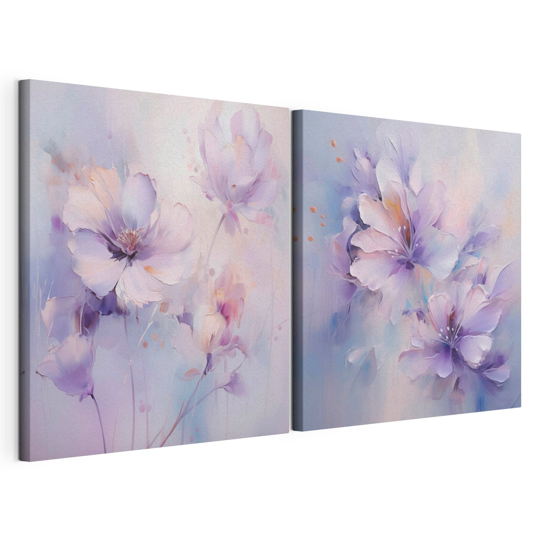 Painting of flowers on a white surface
