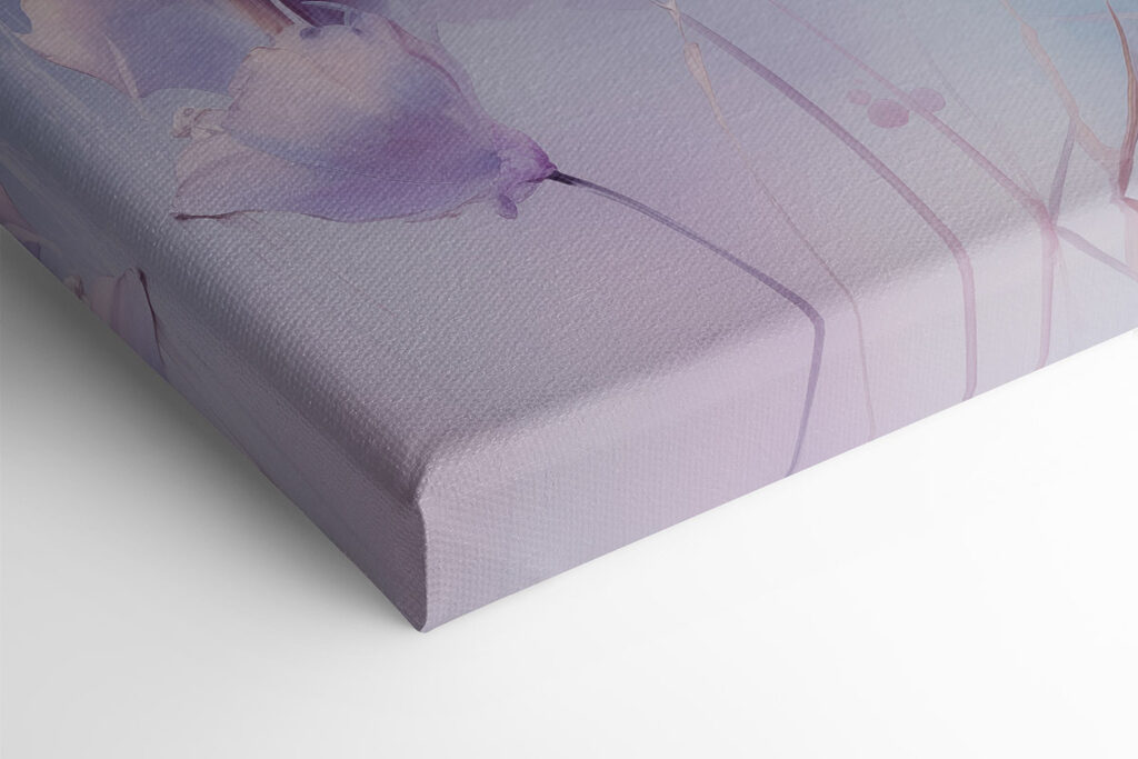 Painting of flowers on a white surface