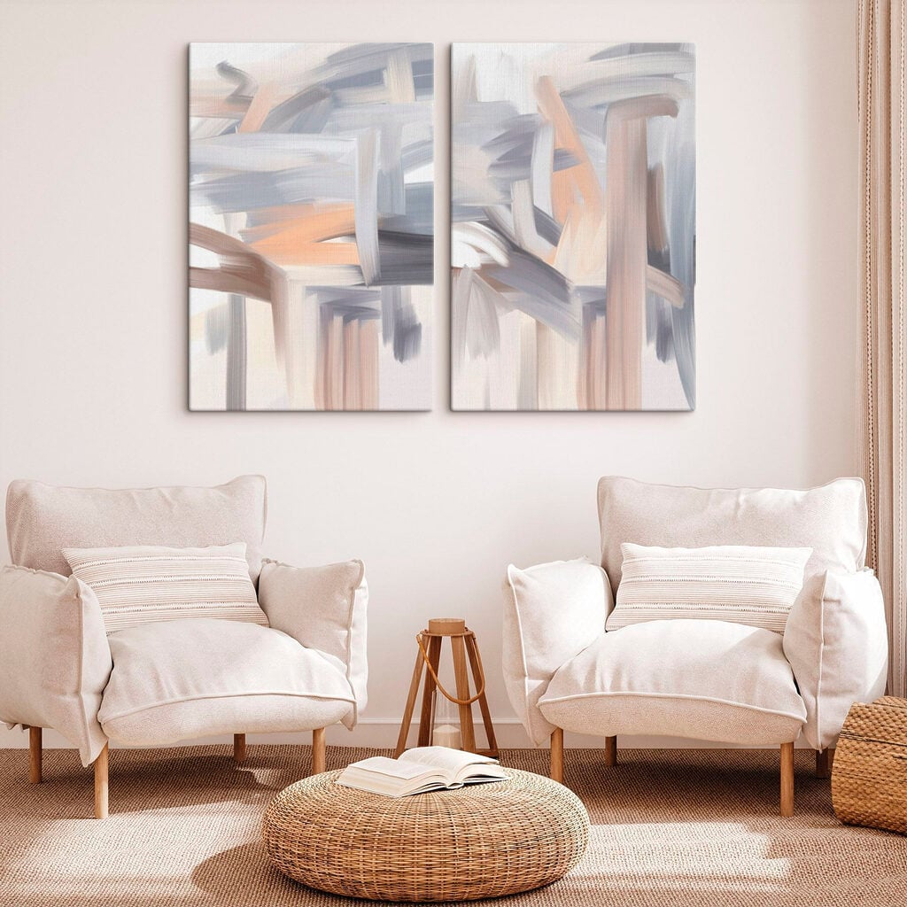 Abstract strokes in soft hues