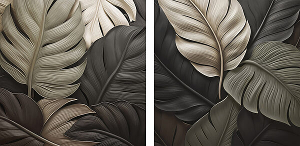 Elegant leaves in harmonious colors