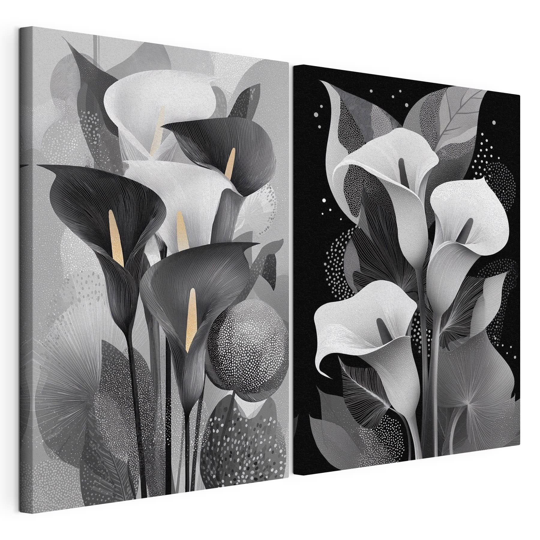 Delicate blooms in monochrome elegance