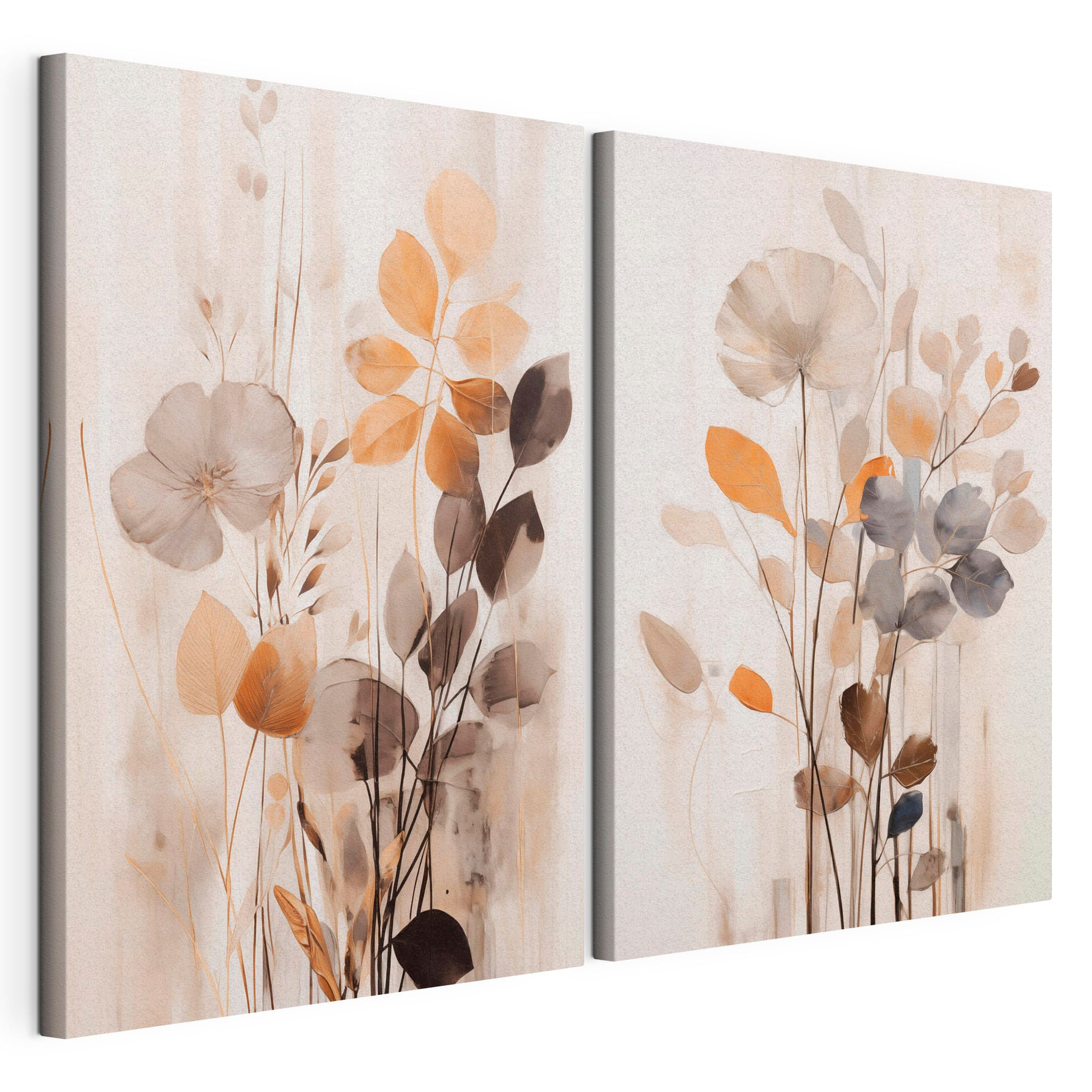 Painting of flowers and leaves