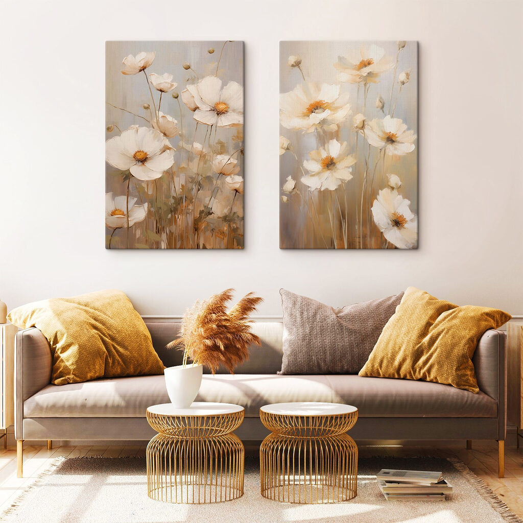 - Elegant blooms in soft hues