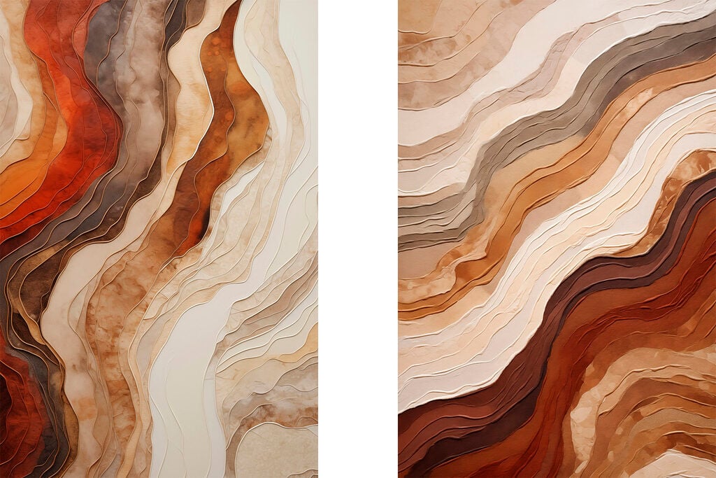Flowing forms in earthy tones