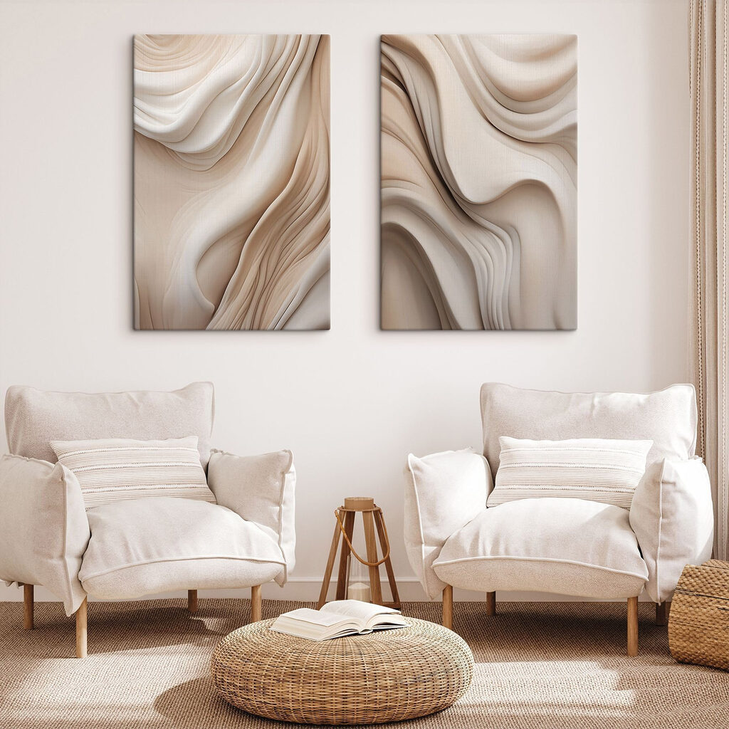 Soft curves in warm tones