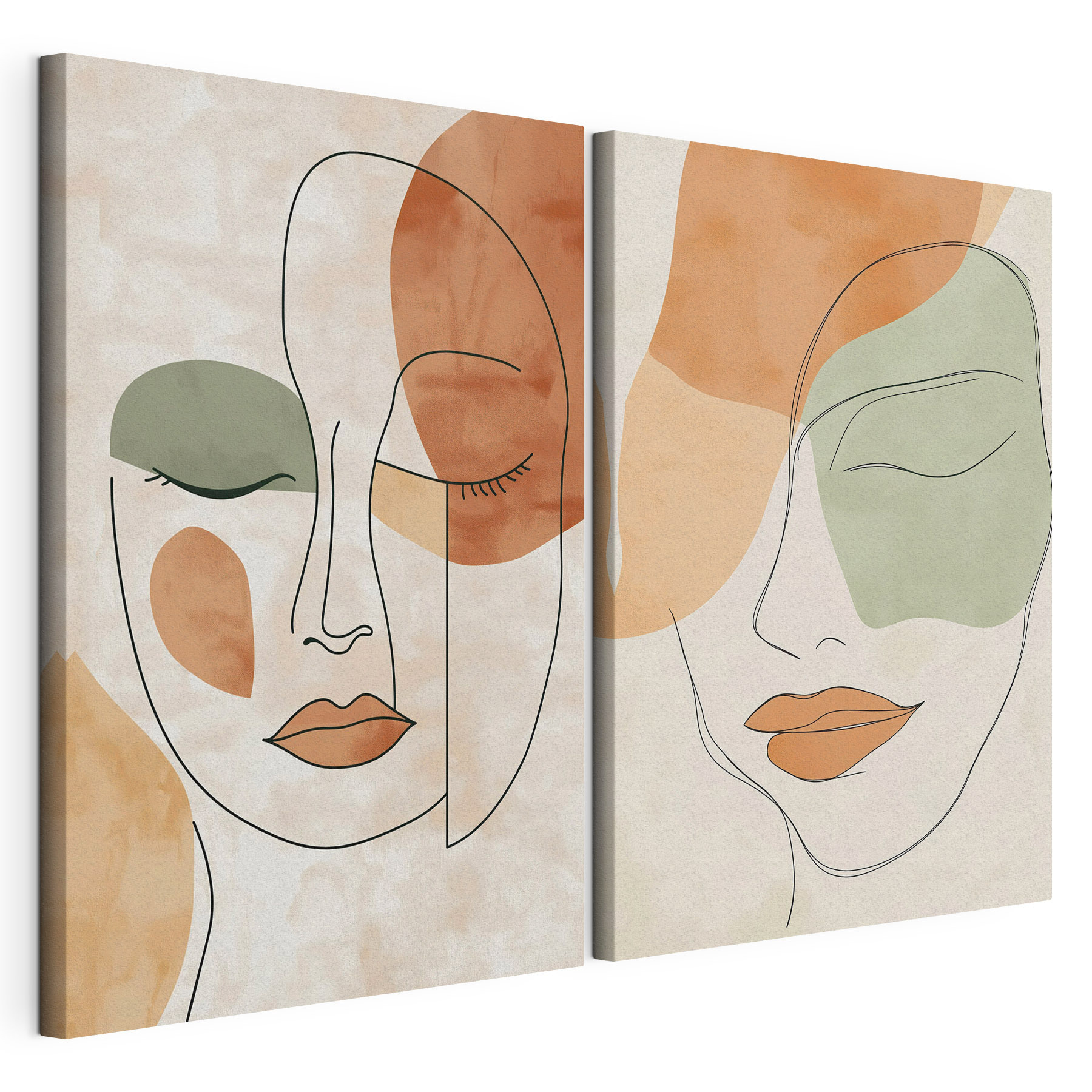 Two images of a woman's face