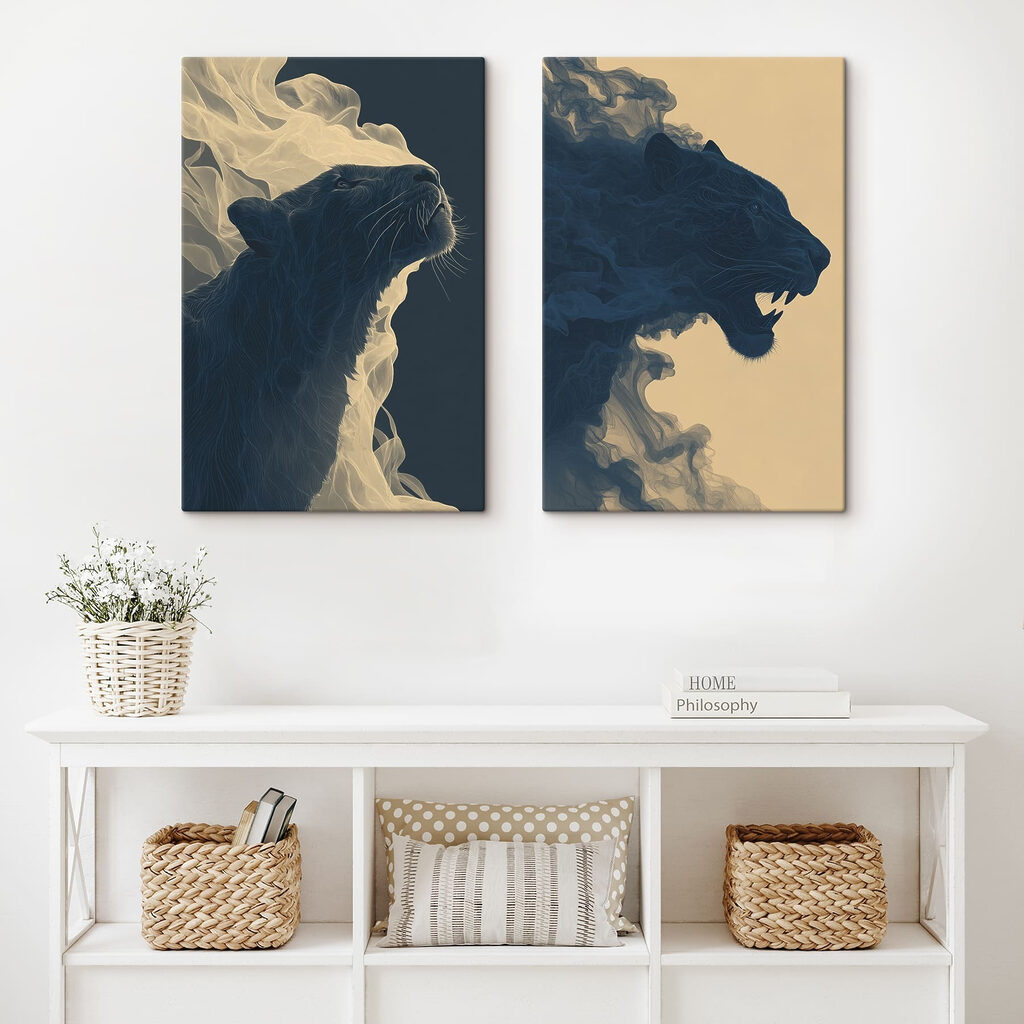 Collage of a lion