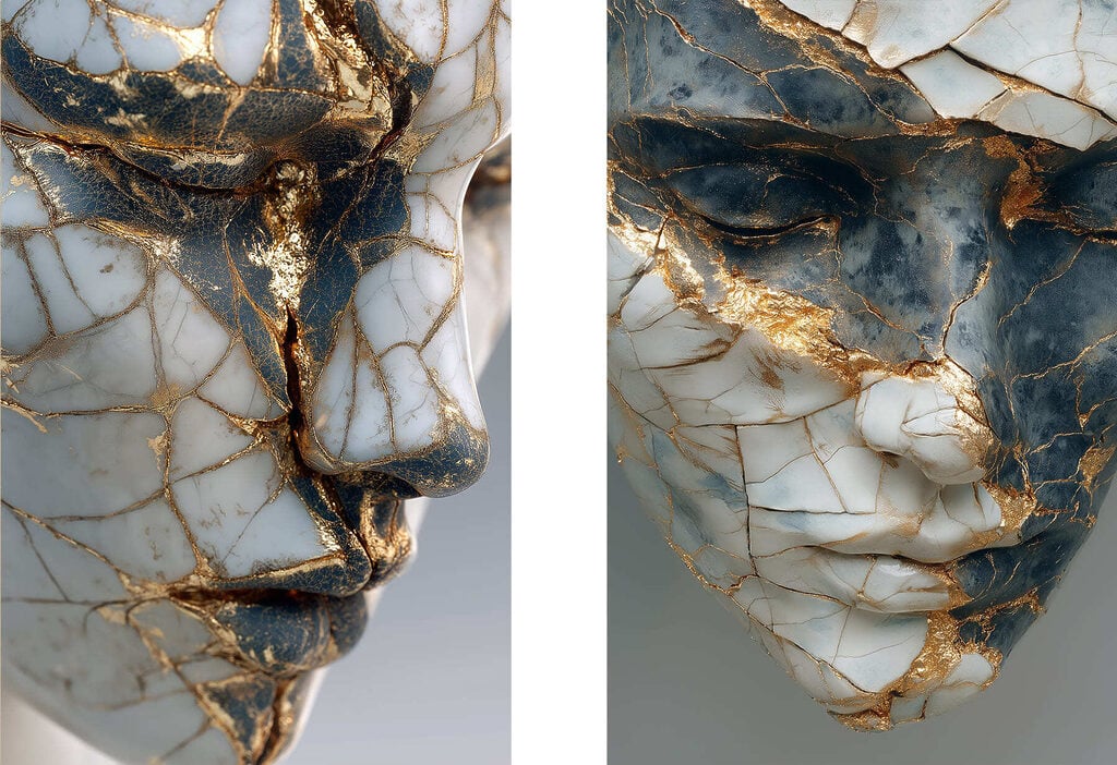 Cracked beauty in artistic form