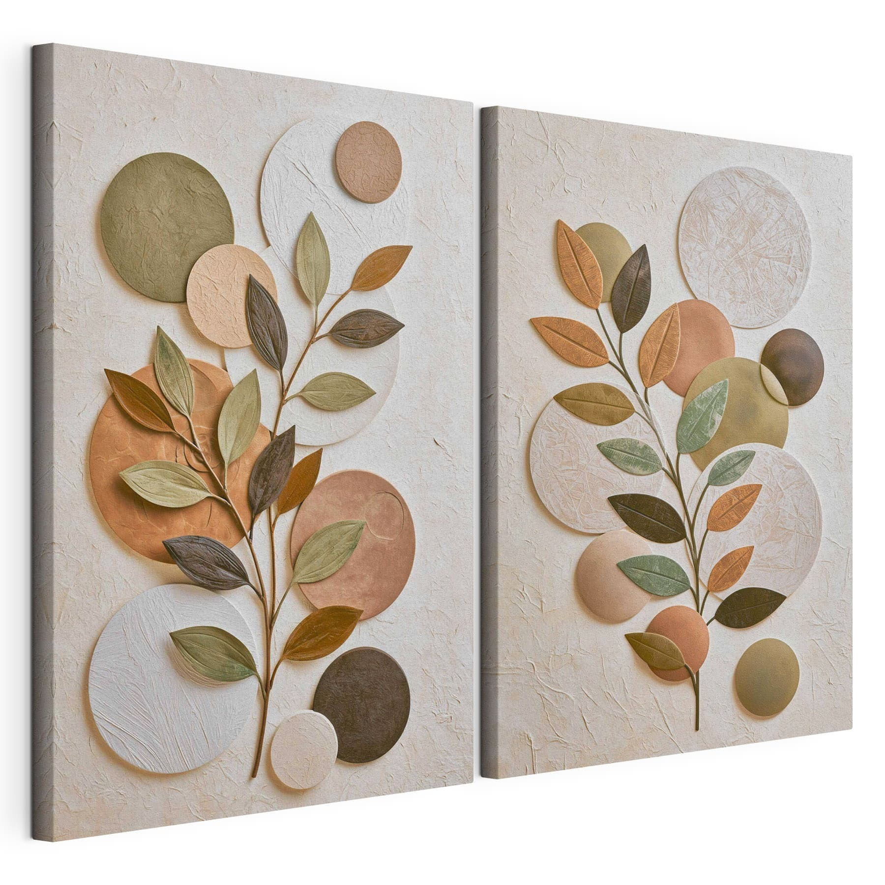 Collage of a plant with leaves and circles