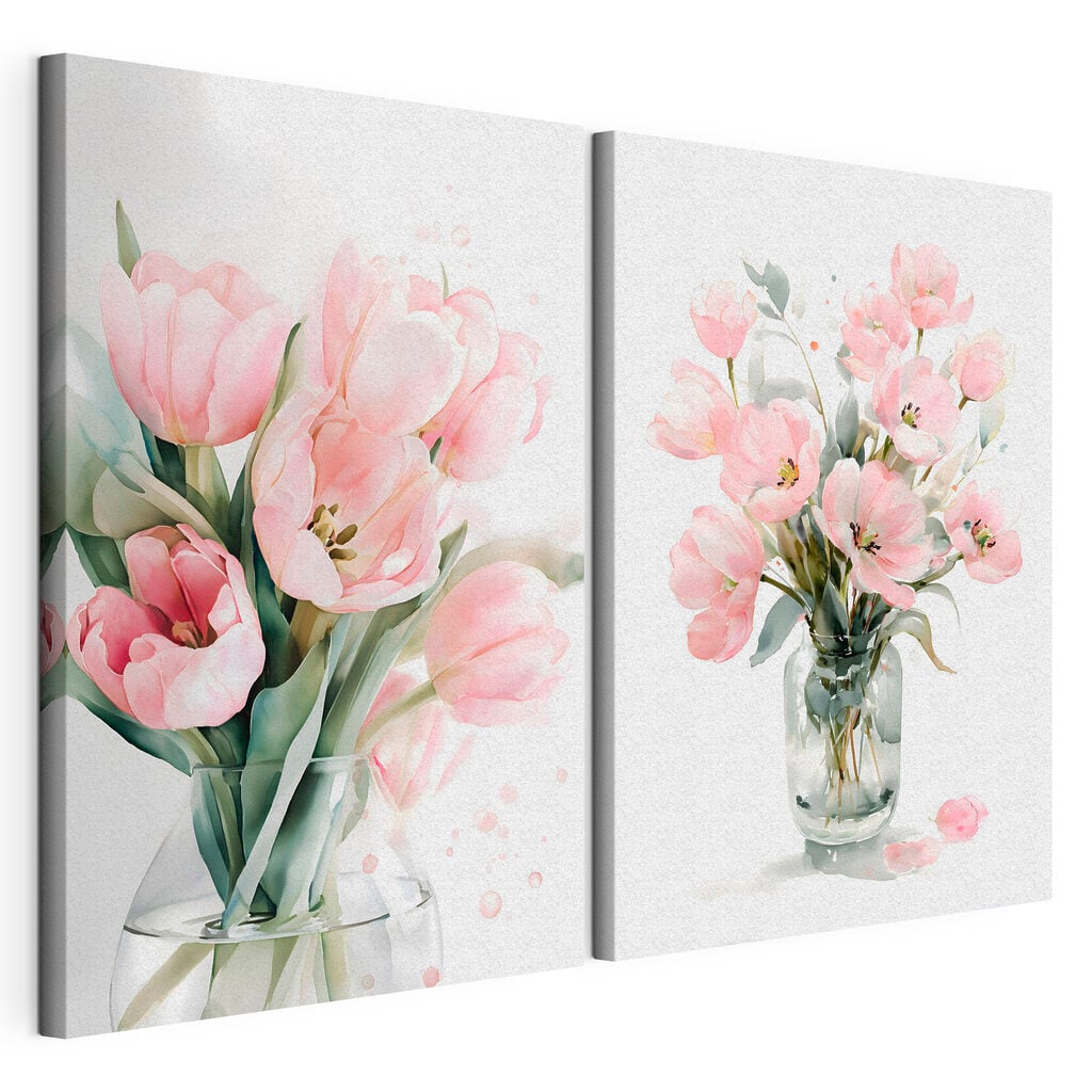 Couple of pink flowers in a vase